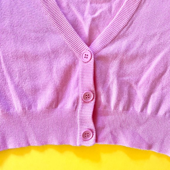 YEMAK Women's Cropped 3/4 Sleeves Cardigan Sweater - Picture 3 of 4